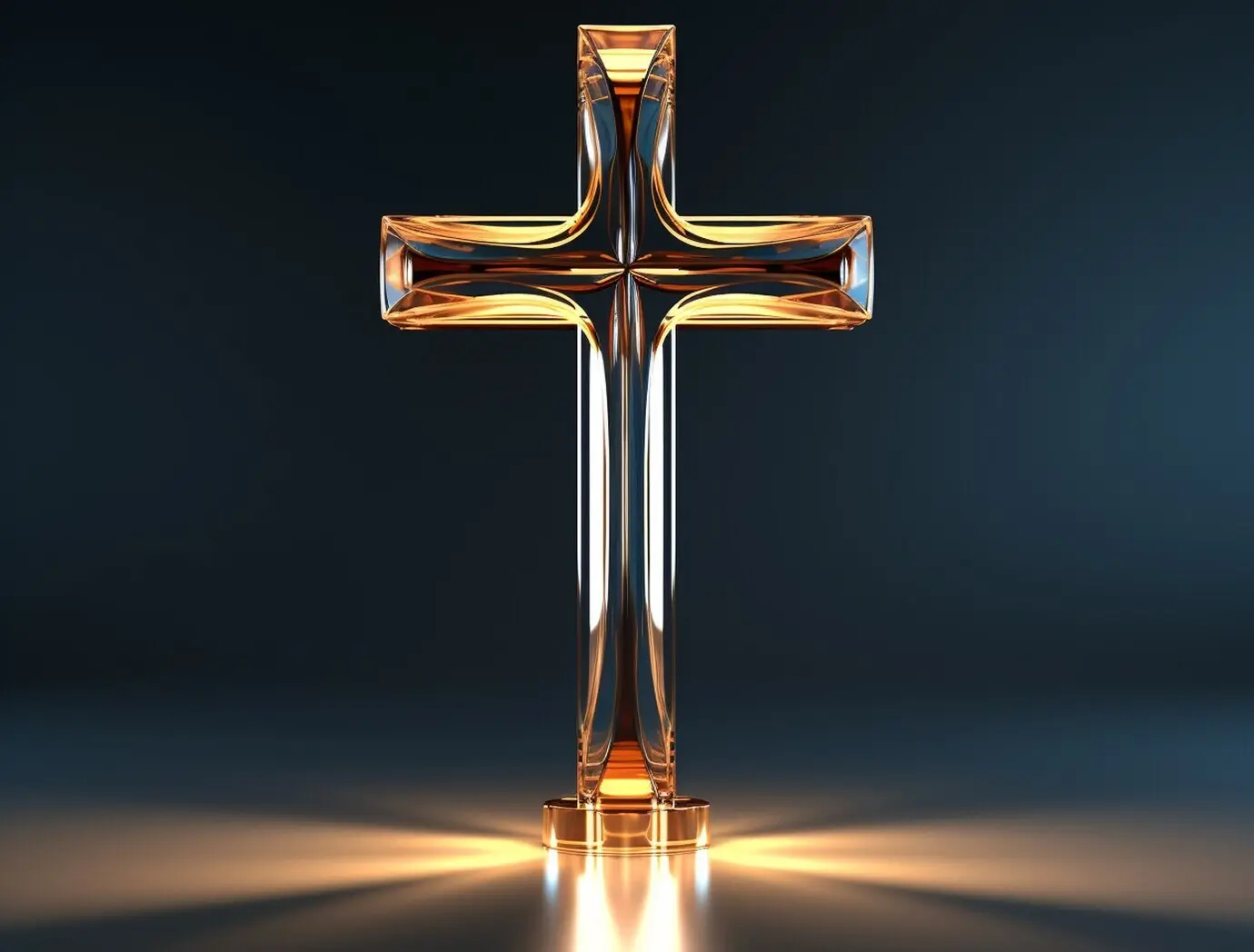 3D-Visualisierung eines Buntglas-Kreuzes